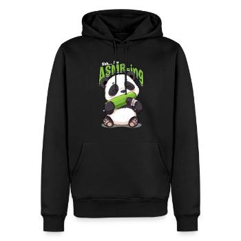 ASMR Flüstern Shh... I'm ASMR-ing - Männer Premium Bio Hoodie - Schwarz - Vorne - Nico (187cm)