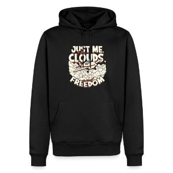 Erster Alleinflug Pilot - Männer Premium Bio Hoodie - Schwarz - Vorne - Nico (187cm)