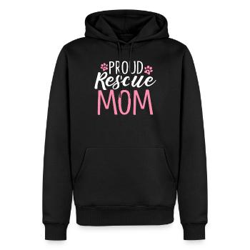 Proud Rescue Mom Animal Activist Funny Pet Mom - Men’s Premium Organic Hoodie - black - Front - Nico (187cm)