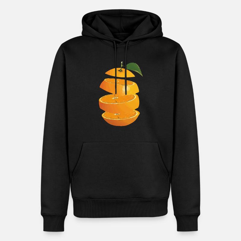 Orange Fruit - Männer Premium Bio Hoodie - Schwarz