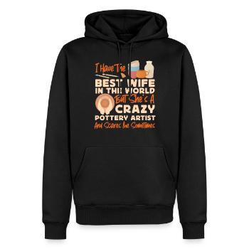 Pottery Ceramics Artist Wife - Men’s Premium Organic Hoodie - black - Front - Nico (187cm)