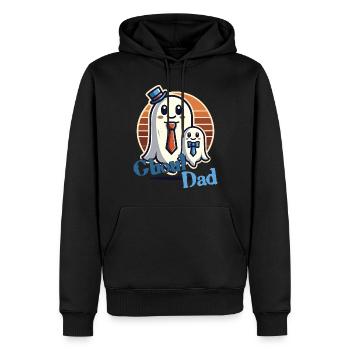 Ghoul Dad Drôle Motif Fantôme - Sweat à capuche Premium bio Homme - noir - Devant - Nico (187cm)