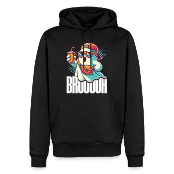 Bouillon fantôme au lieu de Boo élégant - Sweat à capuche Premium bio Homme - noir - Devant - Nico (187cm)