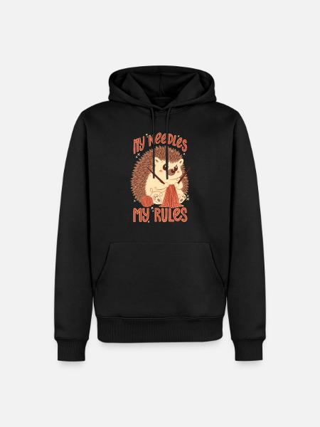 My needles, my rules - Men’s Premium Organic Hoodie - black