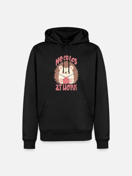 Needles at work - Men’s Premium Organic Hoodie - black