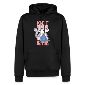 Knit Happens - Men’s Premium Organic Hoodie - black - Front - Nico (187cm)