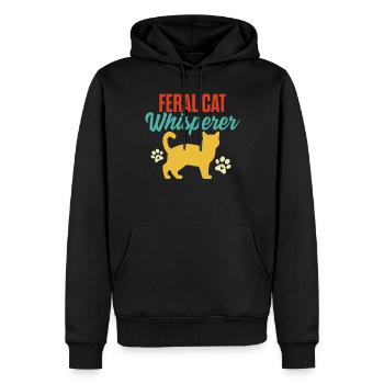 Wilde Katze Flüsterer Retro Vintage Lustige Pflege - Männer Premium Bio Hoodie - Schwarz - Vorne - Nico (187cm)