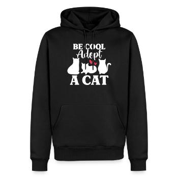Sei cool Adoptiere eine Katze Lustige Adoption Rettung Katze - Männer Premium Bio Hoodie - Schwarz - Vorne - Nico (187cm)