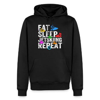 Eat Sleep Jet skiing Repeat - Funny Jetski Racing - Männer Premium Bio Hoodie - Schwarz - Vorne - Nico (187cm)