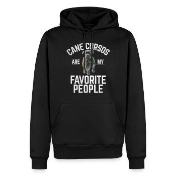 Cane Corso Gifts - Men’s Premium Organic Hoodie - black - Front - Nico (187cm)