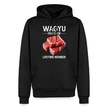 Wagyu Steak - Men’s Premium Organic Hoodie - black - Front - Nico (187cm)