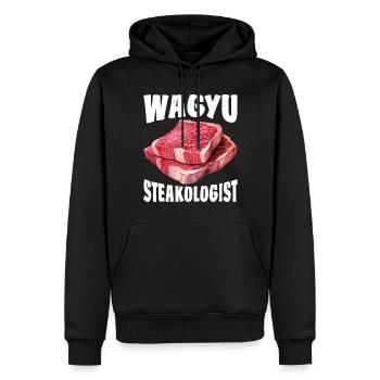Wagyu Steak - Men’s Premium Organic Hoodie - black - Front - Nico (187cm)