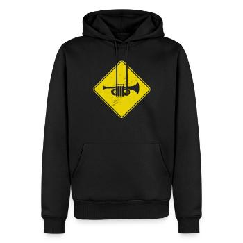Drôle Trompette Fanfare Musicien Trompette - Sweat à capuche Premium bio Homme - noir - Devant - Nico (187cm)