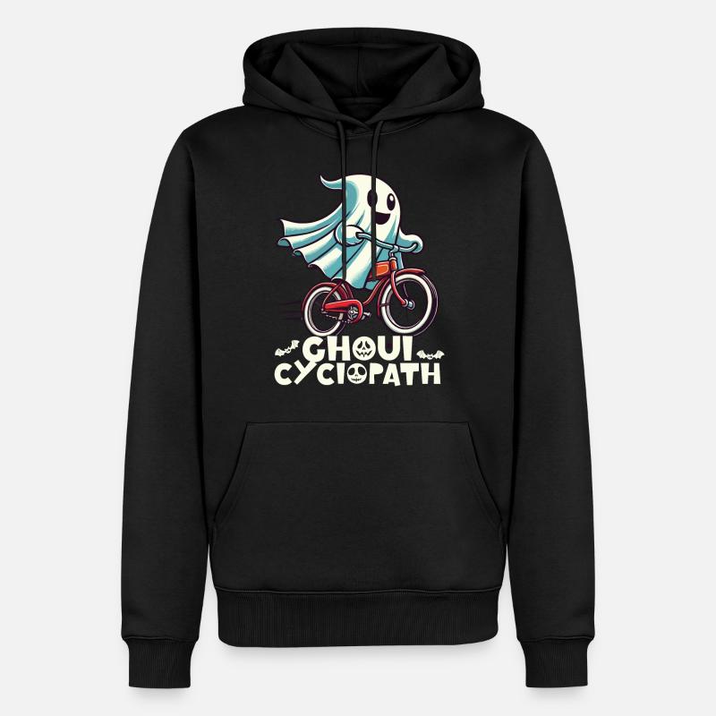 Ghoul Cyclopath Drôle Vélo D’Halloween - Sweat à capuche Premium bio Homme - noir