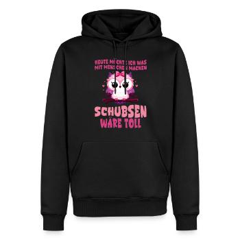 Aujourd’hui, je veux pousser les gens à hibou - Sweat à capuche Premium bio Homme - noir - Devant - Nico (187cm)
