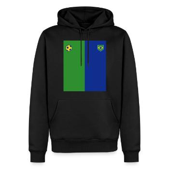 Brazil Brazil shirt Brazilian Rio de Janeirao - Men’s Premium Organic Hoodie - black - Front - Nico (187cm)