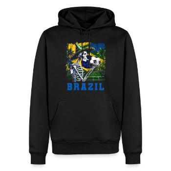 Brazil Brazil shirt Brazilian Rio de Janeirao - Men’s Premium Organic Hoodie - black - Front - Nico (187cm)