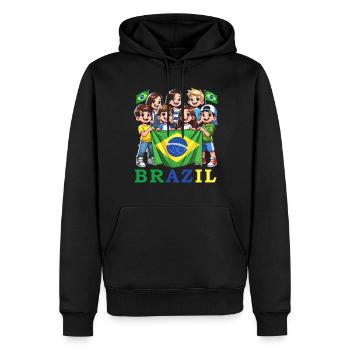 Brésil Brésil Maillot brésilien Rio de Janeiro - Sweat à capuche Premium bio Homme - noir - Devant - Nico (187cm)
