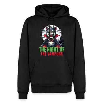 Chat vampire La nuit du vampire - Sweat à capuche Premium bio Homme - noir - Devant - Nico (187cm)