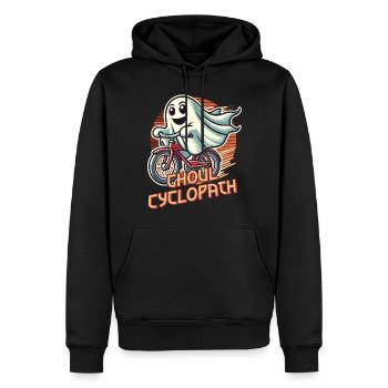 Ghoul Cyclopath Gespenst Fahrradfahren - Männer Premium Bio Hoodie - Schwarz - Vorne - Nico (187cm)