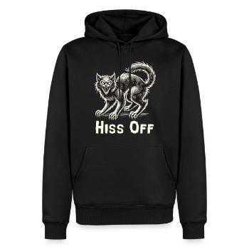 Cat Lover Halloween Hiss Off - Men’s Premium Organic Hoodie - black - Front - Nico (187cm)