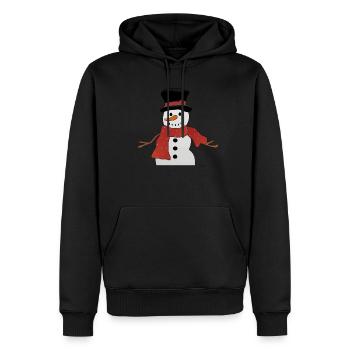Bonhomme de neige avec écharpe rouge - Sweat à capuche Premium bio Homme - noir - Devant - Nico (187cm)