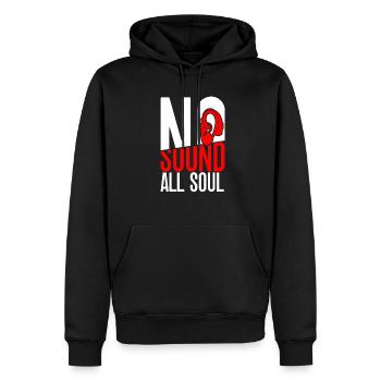 Malentendant Pas de son Toute l’âme - Sweat à capuche Premium bio Homme - noir - Devant - Nico (187cm)