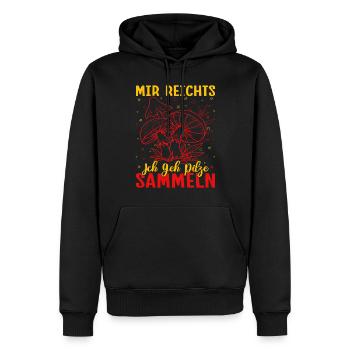Chasse aux champignons J’en ai assez Je vais cueillir des champignons - Sweat à capuche Premium bio Homme - noir - Devant - Nico (187cm)