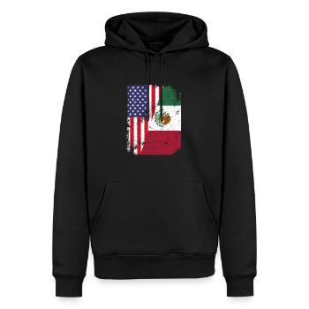 Mexique Mexique Cadeau mexicain Flag Football - Sweat à capuche Premium bio Homme - noir - Devant - Nico (187cm)
