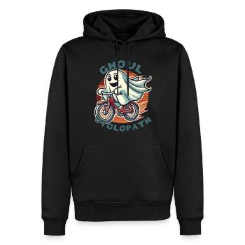 Ghoul Cyclopathe Vélo Halloween Fun - Sweat à capuche Premium bio Homme - noir - Devant - Nico (187cm)