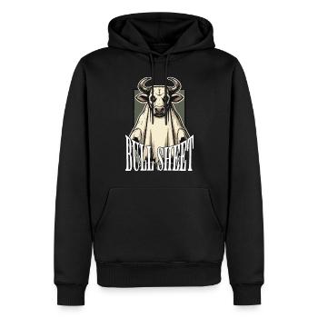 Drôle de taureau feuille d’humour Design - Sweat à capuche Premium bio Homme - noir - Devant - Nico (187cm)