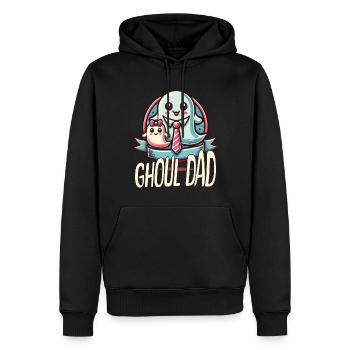 Ghoul Dad Drôle Halloween Design - Sweat à capuche Premium bio Homme - noir - Devant - Nico (187cm)