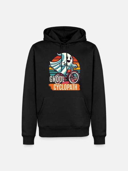 Bicycle riding ghost friend - Men’s Premium Organic Hoodie - black