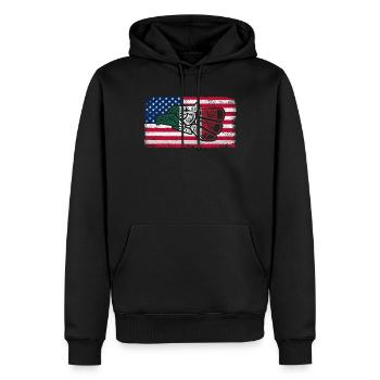 Mexique Mexique Cadeau mexicain Flag Football - Sweat à capuche Premium bio Homme - noir - Devant - Nico (187cm)