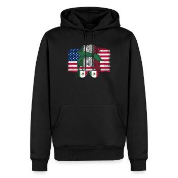 Mexiko Mexico Mexikaner Geschenk Flagge Fußball - Männer Premium Bio Hoodie - Schwarz - Vorne - Nico (187cm)