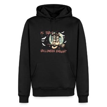Halloween Cat Witch Hat Full Moon Fun - Men’s Premium Organic Hoodie - black - Front - Nico (187cm)