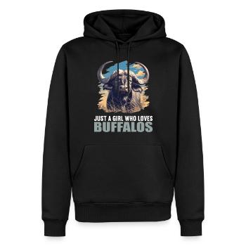 Buffalos Buffalo Büffel - Männer Premium Bio Hoodie - Schwarz - Vorne - Nico (187cm)