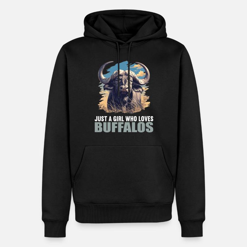 Buffles Buffalo Büffel - Sweat à capuche Premium bio Homme - noir