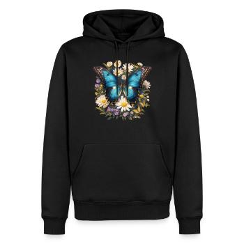 papillon papillons papillon papillon - Sweat à capuche Premium bio Homme - noir - Devant - Nico (187cm)