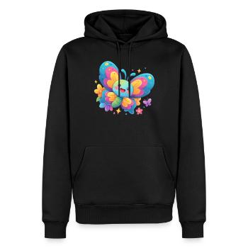 papillon papillons papillon papillon - Sweat à capuche Premium bio Homme - noir - Devant - Nico (187cm)
