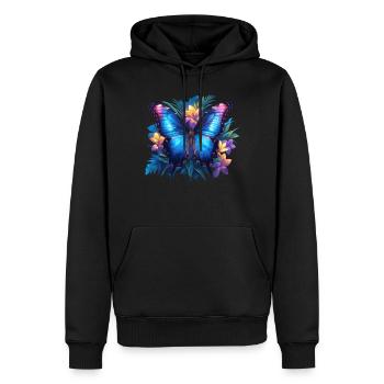papillon papillons papillon papillon - Sweat à capuche Premium bio Homme - noir - Devant - Nico (187cm)