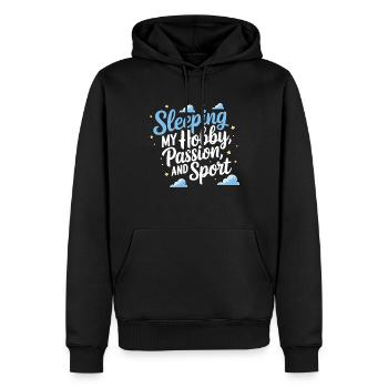 Funny Sleep Saying - Men’s Premium Organic Hoodie - black - Front - Nico (187cm)
