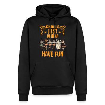 Les goules veulent juste s’amuser Halloween - Sweat à capuche Premium bio Homme - noir - Devant - Nico (187cm)