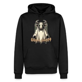 Feuille de taureau Illustration drôle Halloween - Sweat à capuche Premium bio Homme - noir - Devant - Nico (187cm)