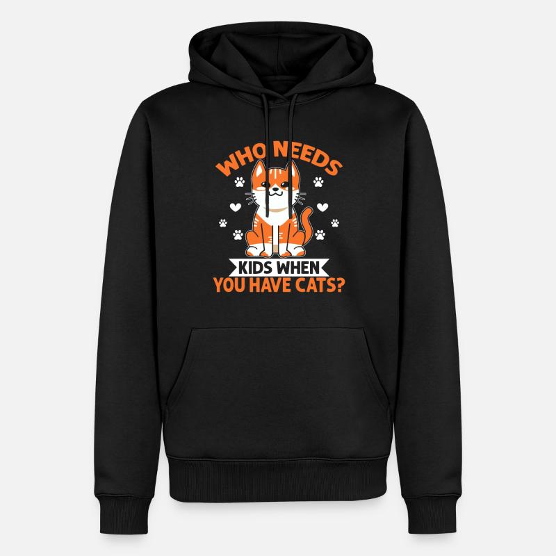 Cadeaux Chat Papa - Sweat à capuche Premium bio Homme - noir