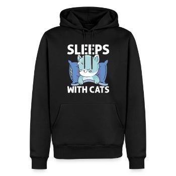 Cat Dad Gifts - Männer Premium Bio Hoodie - Schwarz - Vorne - Nico (187cm)