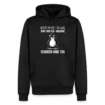 Heute Möchte Ich Was Mit Menschen Machen Schubsen - Männer Premium Bio Hoodie - Schwarz - Vorne - Nico (187cm)
