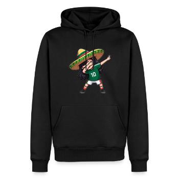 Mexique Mexique Cadeau mexicain Flag Football - Sweat à capuche Premium bio Homme - noir - Devant - Nico (187cm)