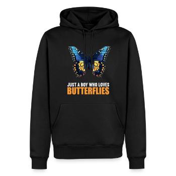 papillon papillons papillon papillon - Sweat à capuche Premium bio Homme - noir - Devant - Nico (187cm)