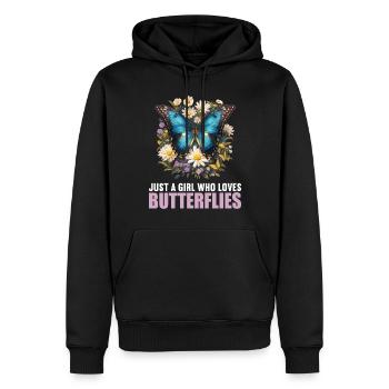 papillon papillons papillon papillon - Sweat à capuche Premium bio Homme - noir - Devant - Nico (187cm)